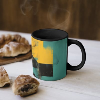 Magische Mok - Foto op Warmte Mokken - Koffiemok - Vrouw - Kleurvlakken - Klassieke schilderkunst - Magic Mok - Beker - 350 ML - Theemok