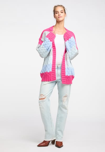 IZIA open vest Dames roze