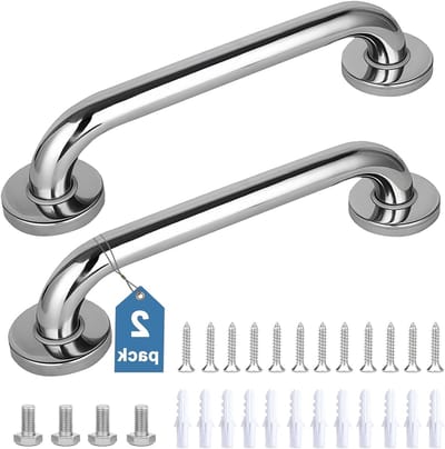Duurzame RVS Badkamer Handgrepen voor Douche en Bad, Antislip Steunbeugel voor Ouderen, Kinderen en Gehandicapten - 30 cm (Zilver)