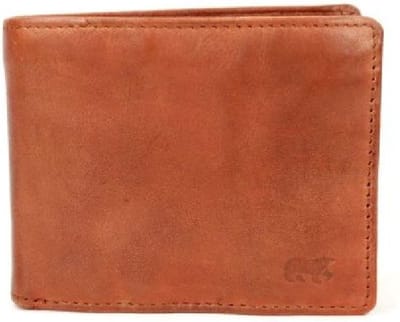 Bear Design Cow Lavato Leren Billfold - Cognac