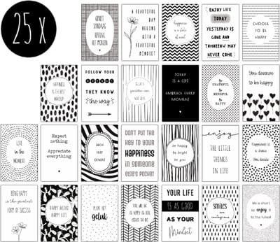 25x minikaartjes | JOY & HAPPINESS | kleine kaartjes / inspiratiekaartjes | zonder envelopjes