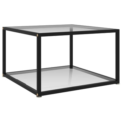 vidaXL - Salontafel - 60x60x35 - cm - gehard - glas - transparant