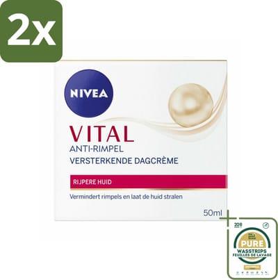 NIVEA - VITAL Dagcrème - Anti-Rimpel Gezichtscrème - Versterkend - 50 ml - Voordeelverpakking - 2 stuks - NIVEA VITAL - Hydraterende dagcrème