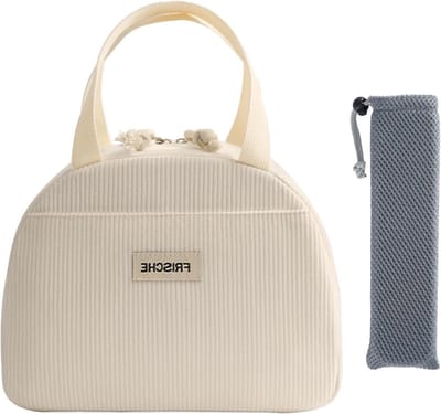 Stijlvolle Geïsoleerde Lunchtas voor Vrouwen, Trendy Koeltas voor Werk en School, Inclusief Bestekzak en Ruime Opbergruimte