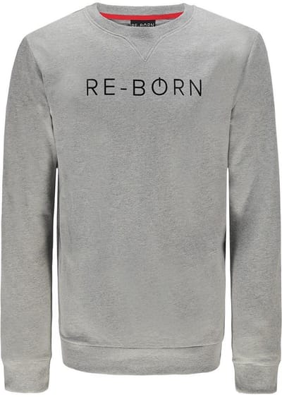 Re-Born - Sportkleding - Sweater - Sporttrui - Padel - Fitness - Tennis - Trui Ronde Hals Lange Mouw - Heren - Grijs - Maat S