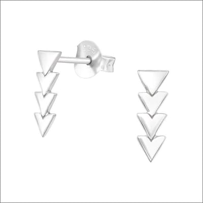 Aramat Jewels | Oorbellen | Zilveren Driehoek Oorbellen Geometrisch – 925 Zilver | Zilver-10x3mm | | | Zilver | Kinderen, Volwassenen | Verkleurd niet