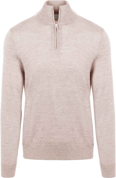 King Essentials The Michael Half Zip Pull Merino Greige - Maat XXL - Heren - Pullovers