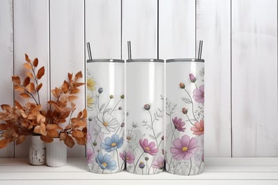 Thermosbeker Bloemen - 600 ml RVS Tumbler met Rietje - Cadeau - Schoolbeker - Antilek dop - Vaatwasserbestendig - Werkbeker - To go beker - Zomaar