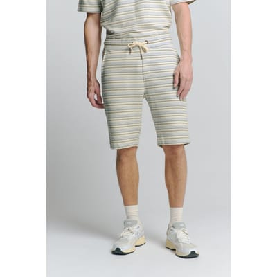 No Excess Short Jersey Multi Coloured Jacquard Slub Stripe Deep Blue Maat: S | Korte Broeken Outlet | Heren | Beige