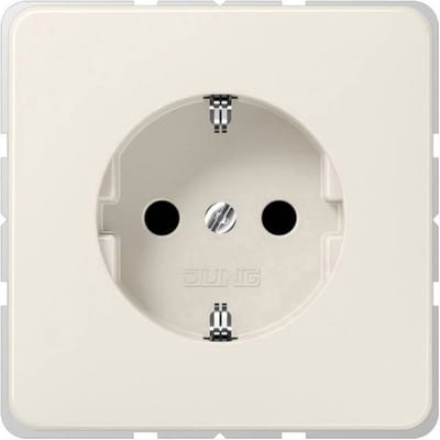 Jung CD1520NBF Wandcontactdoos met randaarde Inzetstuk 1-voudig Crème-wit 1 stuk(s)