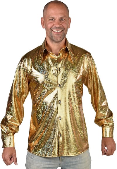 Magic Design Verkleedblouse Hologram Polyester Goud Maat S
