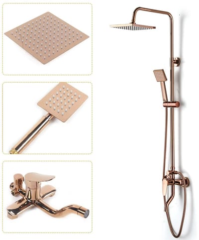 Innovastore Regendoucheset - Doucheset - Regendouche met Thermostaatkraan - Compleet Regendoucheset - Douche - Rose goud