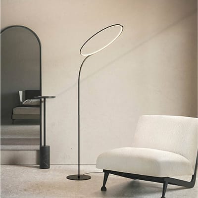 kdln LED vloerlamp Poise, zwart, hoogte 196 cm, dimbaar