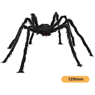 Décorations d'araignée de Festival, toile d'araignée poilue réaliste, accessoires décoratifs effrayants pour l'intérieur, 125cm Spider noir