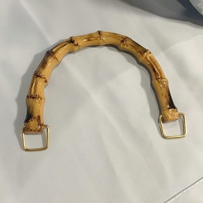 EcoChic Handgemaakte Geweven Tashengels | Resin Bamboe-Stijl Vervaardigde Plastic Draaglussen, DIY Vervangende Hengsels voor Handtassen gray