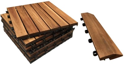 Hoogwaardige Hardhouten Terrastegels 30x30 cm - Eenvoudig Kliksysteem voor Balkon en Tuin