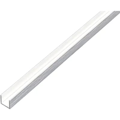 Alberts 488949 U-profiel | aluminium, rvs-look, licht | 1000 x 10 x 10 mm