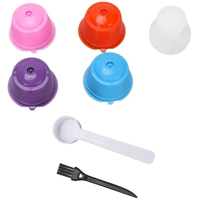 4 STKS Herbruikbare Koffiecapsule PP Meerkleurig Hervulbare Herbruikbare Koffiefilter Pod met Tamper voor L(for 6.5-9kg) blue