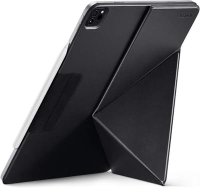 Pitaka MagEZ Folio hoesje 2 iPad Air 11 (M2-M4) – Eenvoudig schakelen tussen landschap- en portretmodus – Vier standen voor optimale kijk- en typposities – Verborgen, ingebouwde penhouder voor veilige opslag van je stylus - Zwart