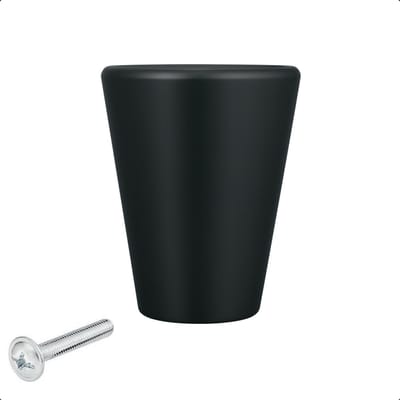 Meubelknop Akron Recht Zwart - Kastknop 19mm - Knoppen voor keukenkast - deurknopjes - Meubelknoppen / Kastknoppen zwart