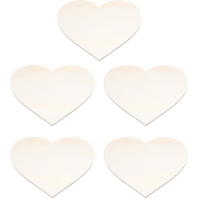 5 STUKS Kerst Houten Hart DIY Houten Hart Schijf Kinderen Handgetekende Knutsel voor Familie Decoratie white