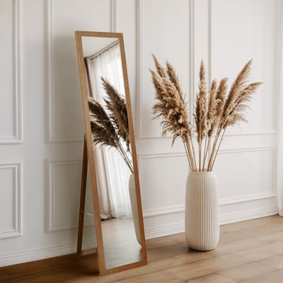 Coloray Staande Spiegel - Grote Staande Spiegel - 36 cm x 156 cm - Staande Spiegel Eiken - Hal Staande Spiegel - Full Length Spiegel - Boho Staande Spiegel - Spiegel Met Lijst