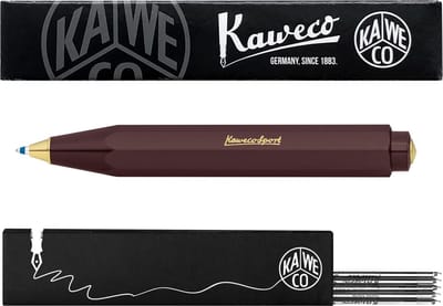 Kaweco - Balpen - Classic Sport - Burgundy - Met doosje Balpenvullingen MEDIUM Zwart