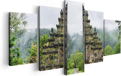 Artaza Canvas Schilderij Vijfluik Tempel Poort in Bali - 100x50 - Foto Op Canvas - Canvas Print