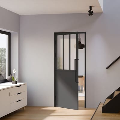 Schulte Complete Glazen Binnendeur Met Kozijn - 90x201cm - Atelier - Transparant - Links