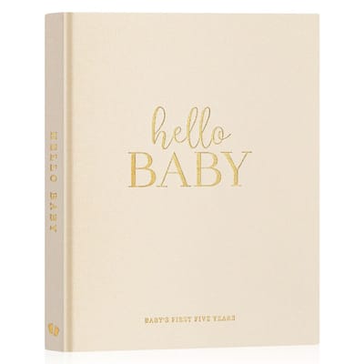 Dailygoody - Herinneringenboek - Babyboek - Linnen hardcover - Beige - Fotoalbum - Voor nieuwe ouders - 154 pagina's
