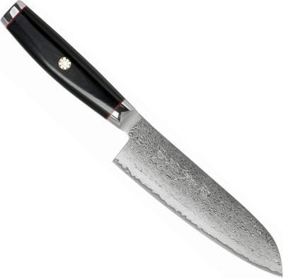 Yaxell Super Gou Ypsilon Santoku mes 16,5 cm – 193 Lagen Damaststaal – SG2 Staal – 63 HRC – Canvas-Micarta Heft – Japan