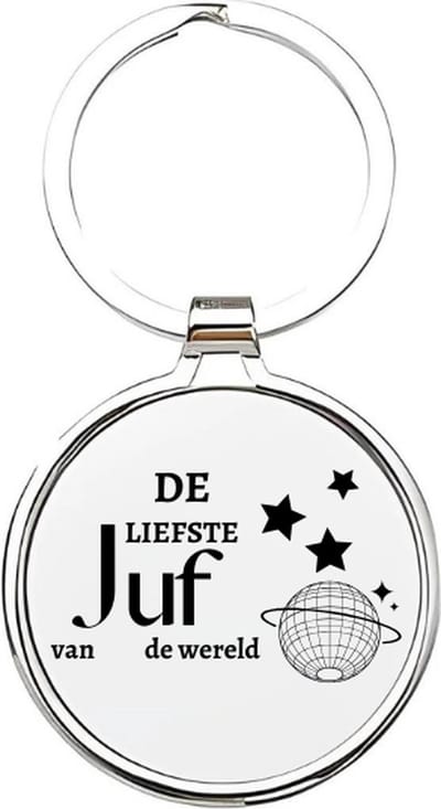 Akyol - de liefste juf van de wereld Sleutelhanger - Juf - de leukste juf - jufvrouw - leraar - basisschool juf - lerares - docente - onderwijzeres - basisschool - meester - docent - middelbareschool lerares - de liefste juf - afscheid - 4 x 7,5 CM