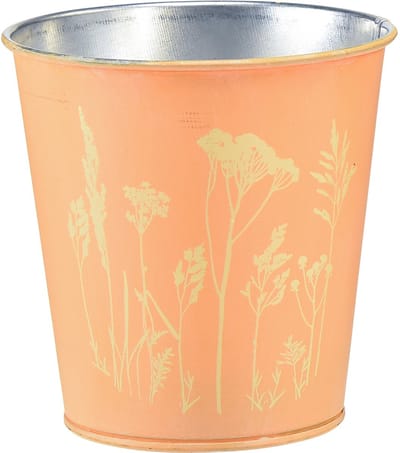 Metalen bloempot, plantenbak, perzikgeel, Ø11,5 cm H11,5 cm