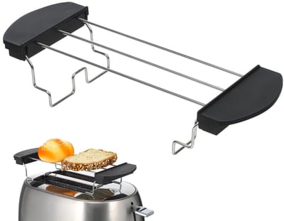 Dailygoods- Broodrooster Roestvrij Staal - Broodrooster met Tostiklemmen - Broodrooster 1 Stuk - Vaatwasmachinebestendig - Hygiënisch - Duurzaam - Toaster