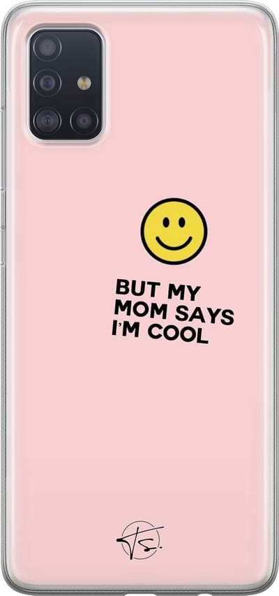 Hoesje geschikt voor Samsung Galaxy A51 - I'm cool quote - Soft Case - TPU - Tekst - Roze - Mooie Telefoonhoesjes