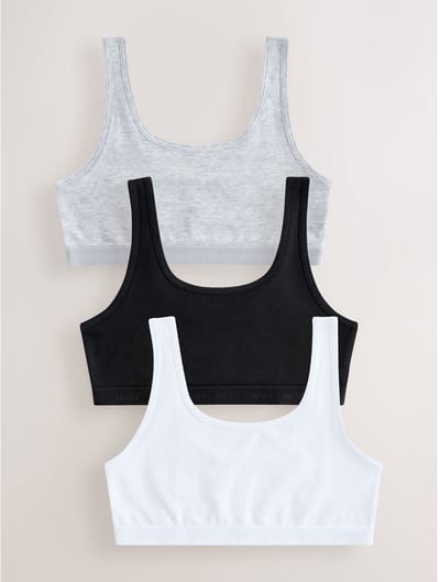 Next - Meisjes - Set van 3 korte Scoop tops - Grijs