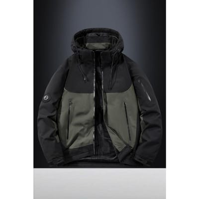Nieuwe outdoorjas voor heren, winterkleding tegen de kou, jas in grote maat, winddicht en waterdicht, jas van fluweel en dik katoen. 5XL black