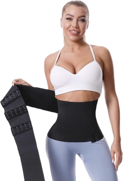 Wrap Waist Trainer voor Dames - Bandage Tummy Trimmer met Haak- en Oogsluiting voor een Strakke Taille en Comfortabel Gebruik