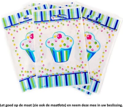 10x Uitdeelzakjes 16.5 x 25 cm - Cellofaan Plastic Traktatie Kado Zakjes - Snoepzakjes - Koekzakjes - Koekje - Cookie Bags - patisserie - Cupcake - Cake - Muffin