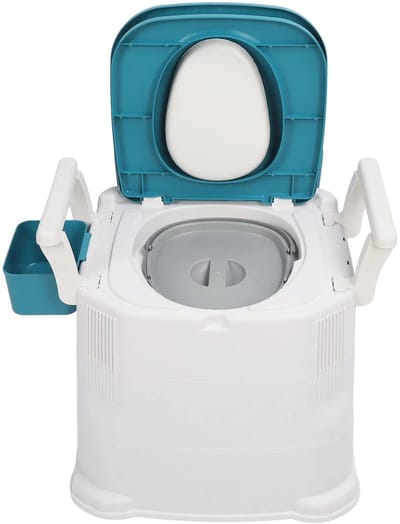 Comfortabele Toiletstoel voor Volwassenen – Antislip, Zacht Gevoerd, Hoge Draagkracht – Wc Stoel met Vuilniszakhouder – Voor Senioren en Thuiszorg