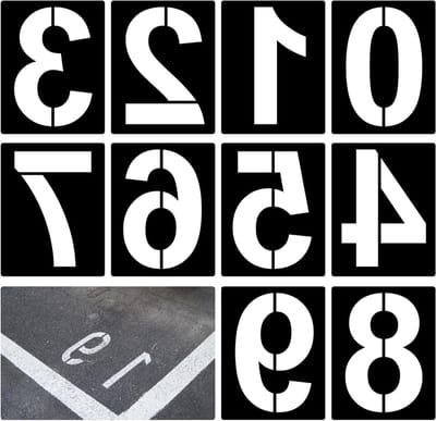 Set van 10 Herbruikbare Plastic Nummer Sjablonen van 0-9 voor Huisnummers, Parkeerplaatsen, Graffiti en Vloermarkering - Groot Formaat 20 cm (8 Inch)