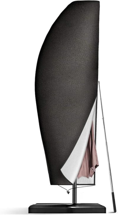 GELLDG Sunshade Protector - Vrijdragende parasolhoes geschikt voor parasols van 2 tot 4 meter - Beschermhoes 420D - Met parasolstok - Geschikt voor parasols met een diameter van 200 cm, 300 cm en 400 cm - 265 x 40/70/50 cm