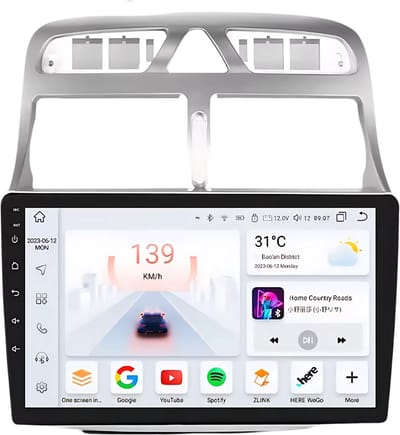 Autoradio met bluetooth - Carplay - Geschikt voor Apple en Android - Stereo - Navigatie - Navigatiesysteem auto - Voor Peugeot 307 / 307CC / 307SW (2002-2013)