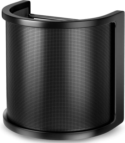 Microfoon-Windshield -Plopkap-Cover-Microfoon Windkap-microfoonpopfilter-Popfilter-[Verbeterde drie lagen] Metal Mesh & Foam & Etamine Layer Microfoonpopfilter-Microfoonvoorruitafdekking- Handmicrofoonschildmasker voor vocale opname-YouTube-video's-S