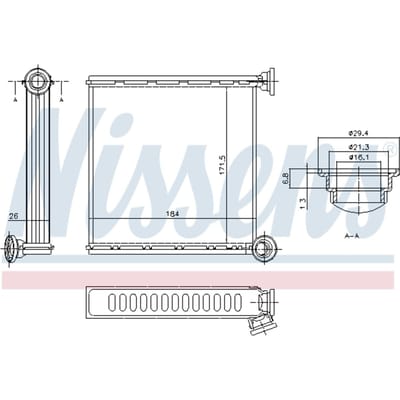 Warmtewisselaar, interieur verwarming NISSENS 73980