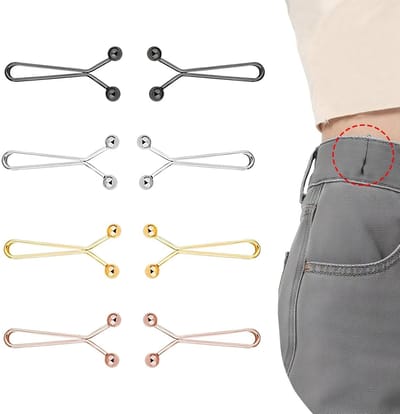 Dailygoods- Taillegespclips 8 Stuks - Kleding Clips voor Tailleren - Afneembare Taille - Decoratief voor Broeken/Rokken - Flexibel en Comfortabel - Kledingclips