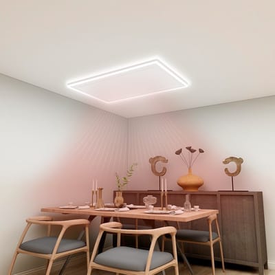 Byecold HHL 840WattInfraroodpaneel met LED verlichting - Hoog vermogen IR - Instelbare lichtkleur - LED dimbaar - 63 x 128 cm - plafondmontage