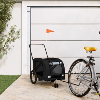 Hondenfietskar - Huisdier Aanhanger - Veilig Transport - Inklapbaar Off-road - 85 x 59 x 11 cm - Zwart