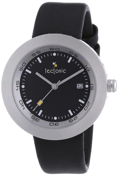 TECTONIC 41-6109-44 Horloge - Leer - Zwart - Ø 39 mm