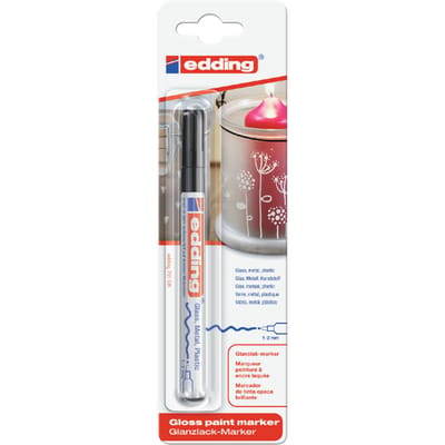 Paintmarker edding 751 op oliebasis 1-2mm zwart blister à 1 stuk
